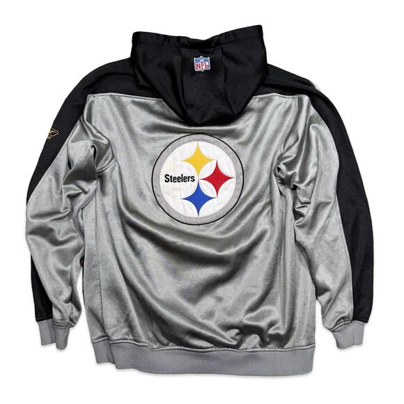 Y2K Reebok Pittsburgh Steelers NFL Logo Hoodie Sweatshirt - Picture 2 of 7